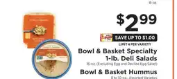 ShopRite Bowl & Basket Specialty 1-lb. Deli Salads offer