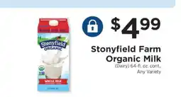 ShopRite Stonyfield Farm Organic Milk offer