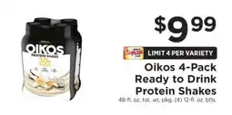 ShopRite Oikos 4-Pack Ready to Drink Protein Shakes offer