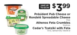 ShopRite President Pub Cheese or Rondele Spreadable Cheese offer