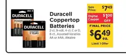 ShopRite Duracell Coppertop Batteries offer