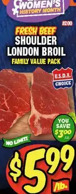 Western Beef FRESH BEEF SHOULDER LONDON BROIL offer