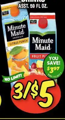 Western Beef MINUTE MAID PREMIUM CITRUS PUNCH, FRUIT PUNCH offer