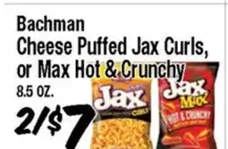 Western Beef Bachman Cheese Puffed Jax Curls, or Max Hot & Crunchy offer