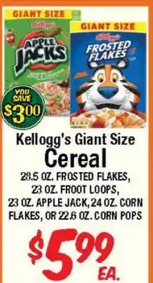Western Beef Kellogg's Giant Size Cereal offer