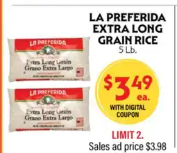 La Chiquita Food Market LA PREFERIDA EXTRA LONG GRAIN RICE offer