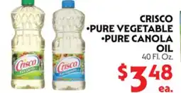 La Chiquita Food Market CRISCO PURE VEGETABLE • PURE CANOLA OIL offer