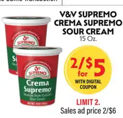 La Chiquita Food Market V&V SUPREMO CREMA SUPREMO SOUR CREAM offer