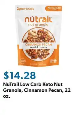 Sam's Club NuTrail Low Carb Keto Nut Granola, Cinnamon Pecan, 22 oz offer