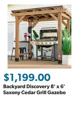 Sam's Club Backyard Discovery 8' x 6' Saxony Cedar Grill Gazebo offer