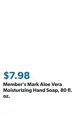 Sam's Club Member's Mark Aloe Vera Moisturizing Hand Soap, 80 fl. oz offer