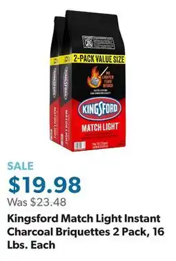 Sam's Club Kingsford Match Light Instant Charcoal Briquettes 2 Pack, 16 Lbs. Each offer