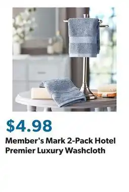 Sam's Club Member's Mark 2-Pack Hotel Premier Luxury Washcloth offer