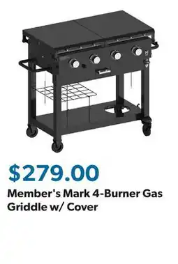 Sam's Club Member's Mark 4-Burner Gas Griddle w/ Cover offer