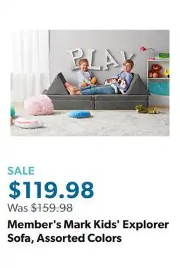 Sam's Club Member's Mark Kids' Explorer Sofa, Assorted Colors offer