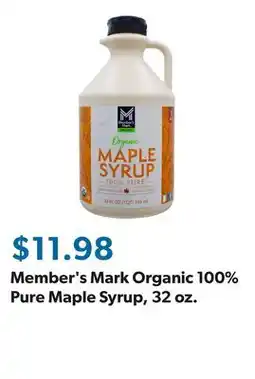 Sam's Club Member's Mark Organic 100% Pure Maple Syrup, 32 oz offer