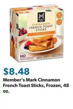 Sam's Club Member's Mark Cinnamon French Toast Sticks, Frozen, 48 oz offer
