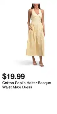 TJ Maxx Cotton Poplin Halter Basque Waist Maxi Dress offer