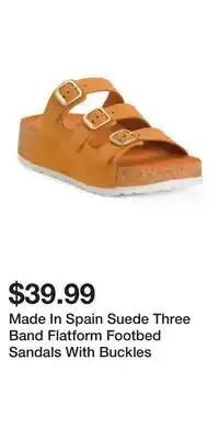 TJ Maxx Made In Spain Suede Three Band Flatform Footbed Sandals With Buckles offer