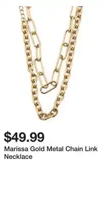 TJ Maxx Marissa Gold Metal Chain Link Necklace offer