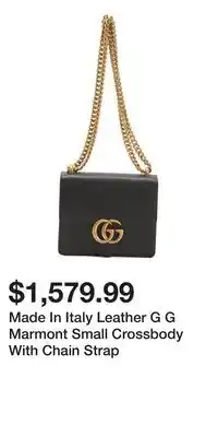 TJ Maxx Made In Italy Leather G G Marmont Small Crossbody With Chain Strap offer