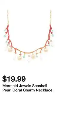 TJ Maxx Mermaid Jewels Seashell Pearl Coral Charm Necklace offer