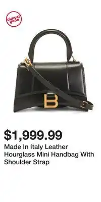 TJ Maxx Made In Italy Leather Hourglass Mini Handbag With Shoulder Strap offer