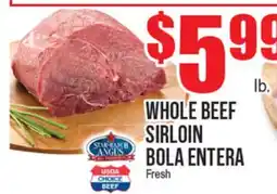 Extra Supermarket WHOLE BEEF SIRLOIN offer