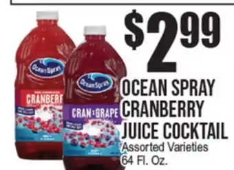 Extra Supermarket OCEAN SPRAY CRANBERRY JUICE COCKTAIL offer