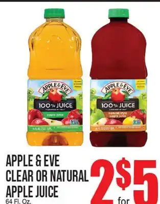 Extra Supermarket APPLE & EVE CLEAR OR NATURAL APPLE JUICE offer