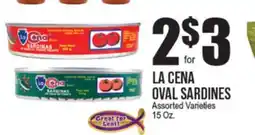 Extra Supermarket LA CENA OVAL SARDINES offer