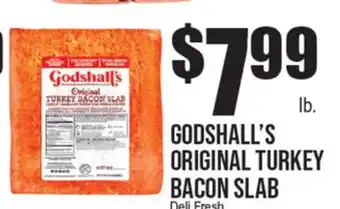 Extra Supermarket GODSHALL'S ORIGINAL TURKEY BACON SLAB offer