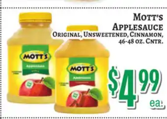 Trade Fair Supermarket Mott's APPLESAUCE offer