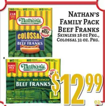 Trade Fair Supermarket Nathan's Family Pack Beef Franks offer