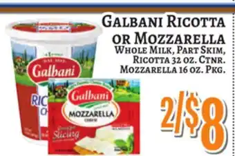Trade Fair Supermarket GALBANI RICOTTA or MOZZARELLA offer