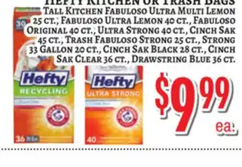 Trade Fair Supermarket HEFTY KITCHEN OR TRASH BAGS offer