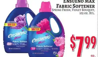 Trade Fair Supermarket ENSUENO MAX FABRIC SOFTENER offer