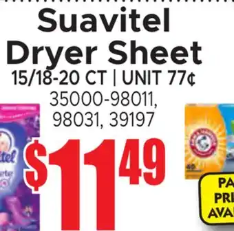Jetro Suavitel Dryer Sheet offer