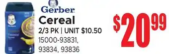 Jetro Gerber Cereal offer