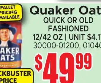 Jetro Quaker Oats QUICK OR OLD FASHIONED offer