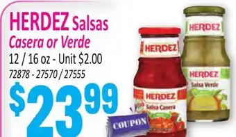 Jetro HERDEZ Salsas Casera or Verde offer