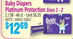 Jetro Baby Diapers Platinum Protection Sizes 1 - 2 offer