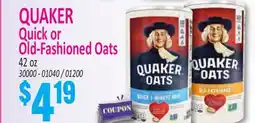Jetro QUAKER Quick or Old-Fashioned Oats offer