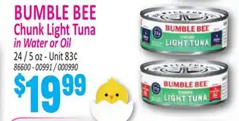 Jetro BUMBLE BEE Chunk Light Tuna in Water or Oil offer