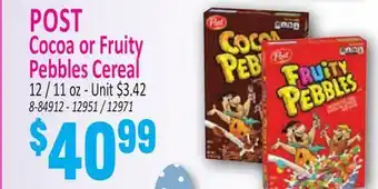 Jetro POST Cocoa or Fruity Pebbles Cereal offer