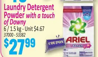 Jetro Ariel Laundry Detergent Powder with a touch of Downy offer