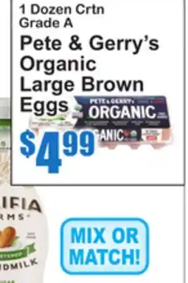 SuperFresh Pete & Gerry's Organic Large Brown Eggs offer