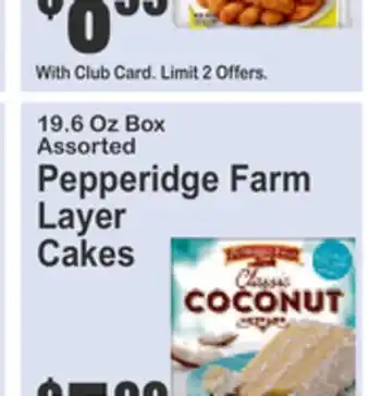 SuperFresh 19.6 Oz Box Assorted Pepperidge Farm Layer Cakes offer