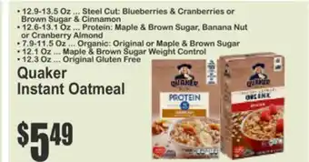 SuperFresh Quaker Instant Oatmeal offer