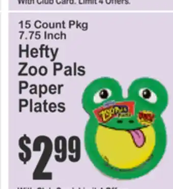 SuperFresh Hefty Zoo Pals Paper Plates offer